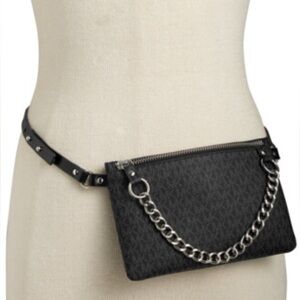 Michael Kors Black Leather Belt Bag